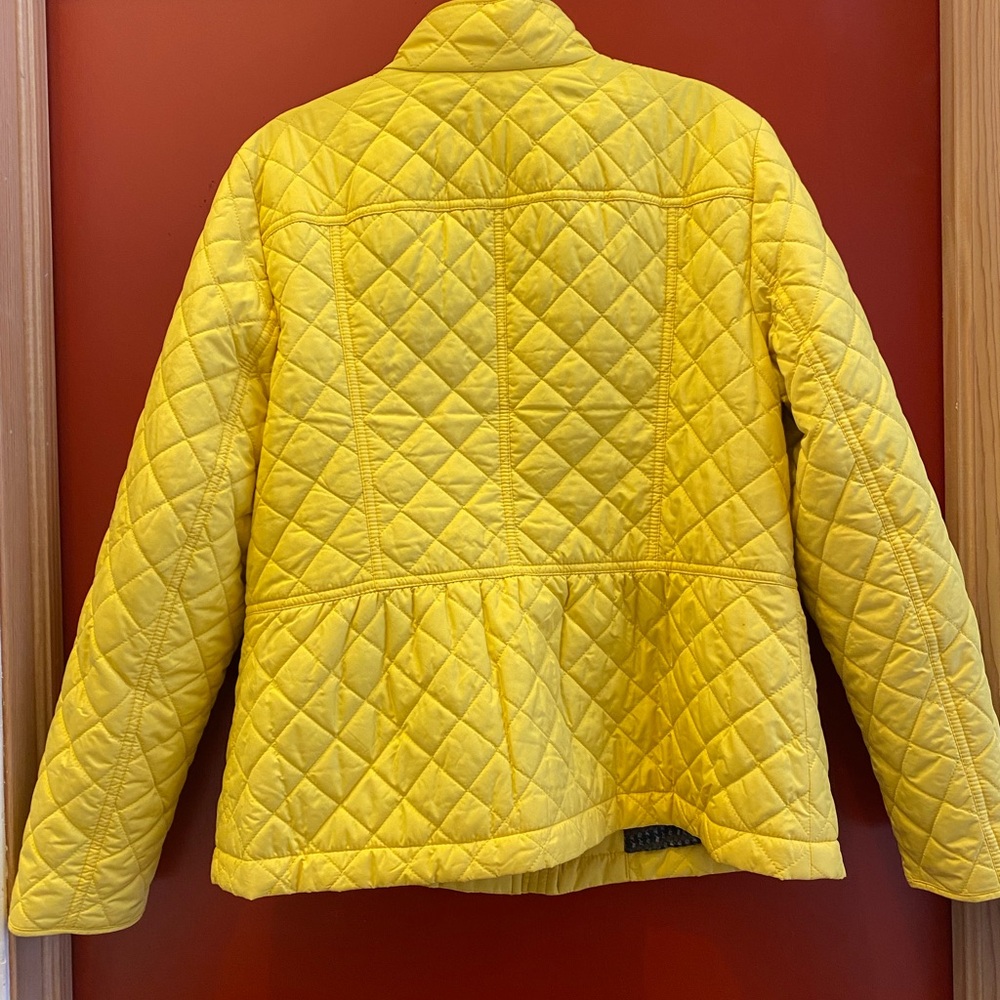 Sunny Yellow & Navy Talbots Navy Patterned Quilted Jacket Like New L